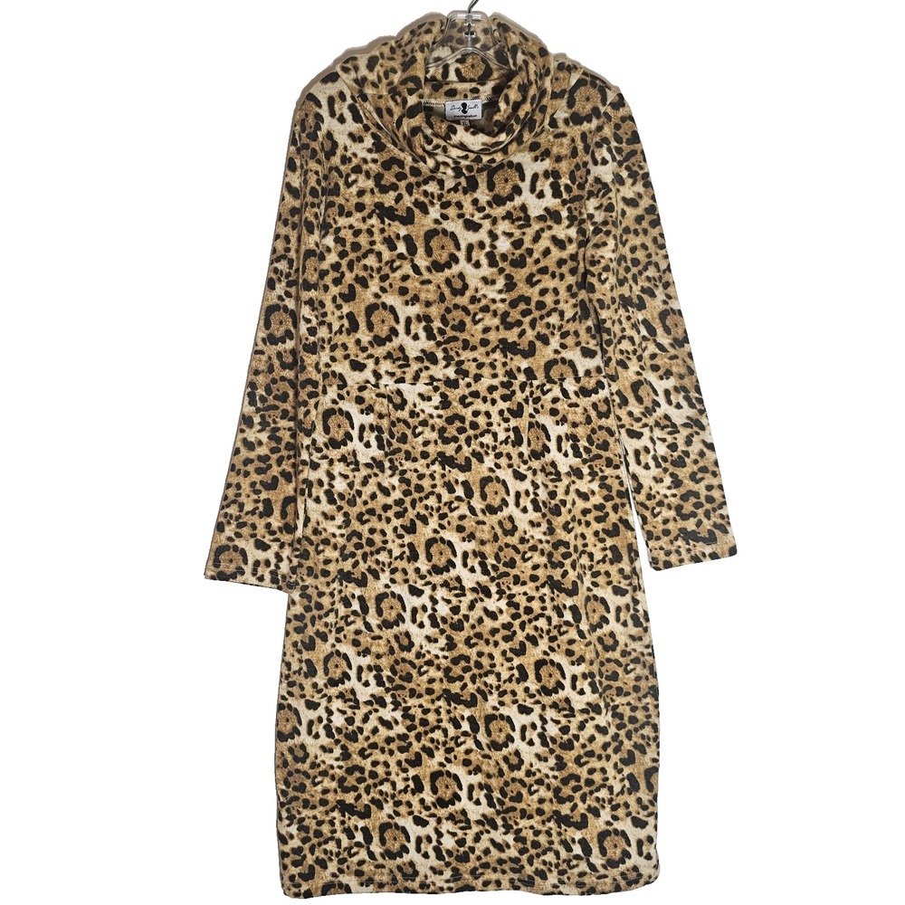 Leopard Print Cowl Neck Dress